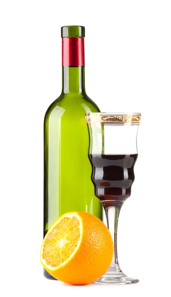 Vinflaska och vinäger — Stockfoto