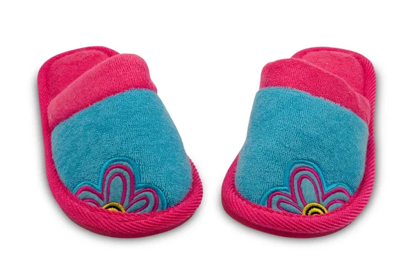 Pair of child slippers — Stock Photo, Image