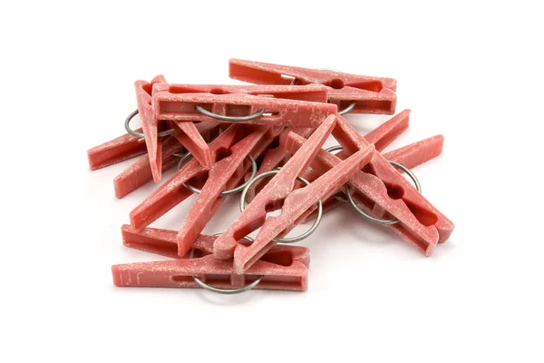 Pile of plastic clothes pegs — Stock Photo, Image