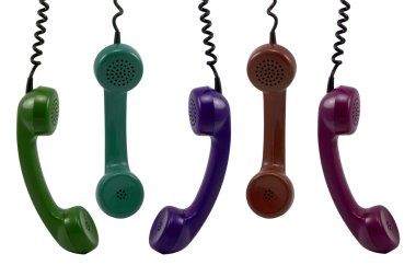 Colorful telephone receivers clipart