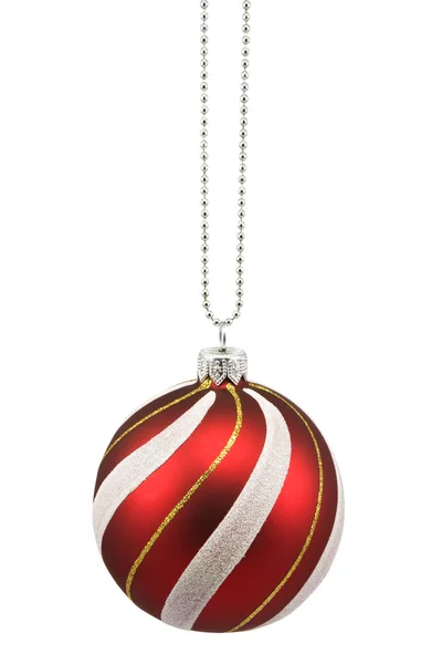 Hung striped christmas bauble — Stock Photo, Image