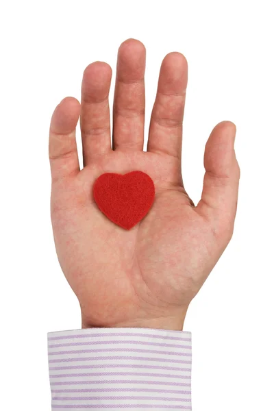 Hand med hjärta — Stockfoto