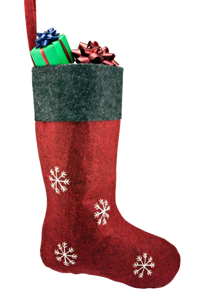 Vörös karácsonyi zokni — Stock Fotó