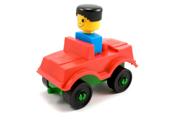 Toy car with driver — Stock Photo, Image