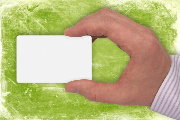 Ruce prázdnou kartou — Stock fotografie