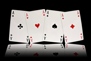 Four aces playing cards suits clipart