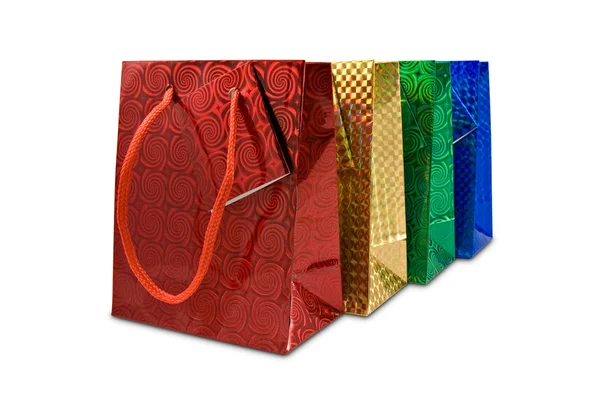 Cztery kolorowe prezenty torby — Zdjęcie stockowe