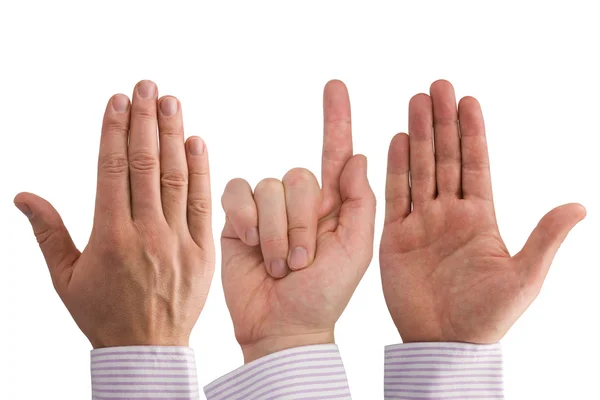 Três mãos — Fotografia de Stock