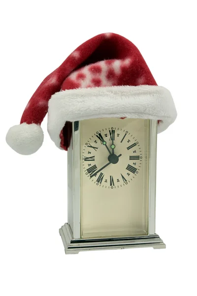 Різдвяний годинник, що показує опівночі — стокове фото