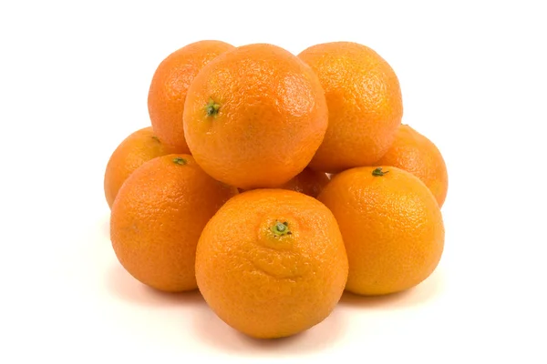 Pile Fresh Tangerines White Background — Stock Photo, Image