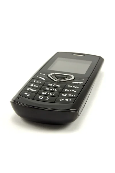 在白色背景上的黑色现代手机 — 图库照片