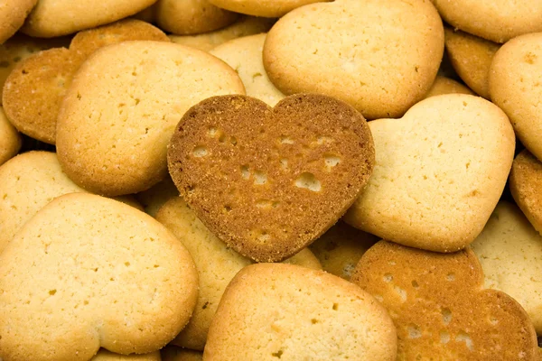 Cerca Del Corazón Forma Cookies Marrón — Foto de Stock
