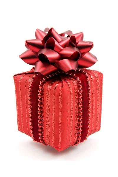 Κόκκινο κουτί δώρου με φιόγκο — Φωτογραφία Αρχείου