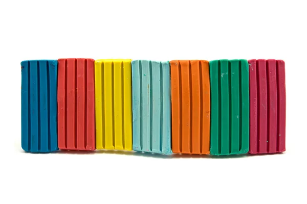 Row of colorful plasticine — Stock Photo, Image