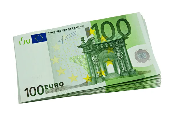 Bunch Euro Currency Isolated White Background — Stock Photo, Image