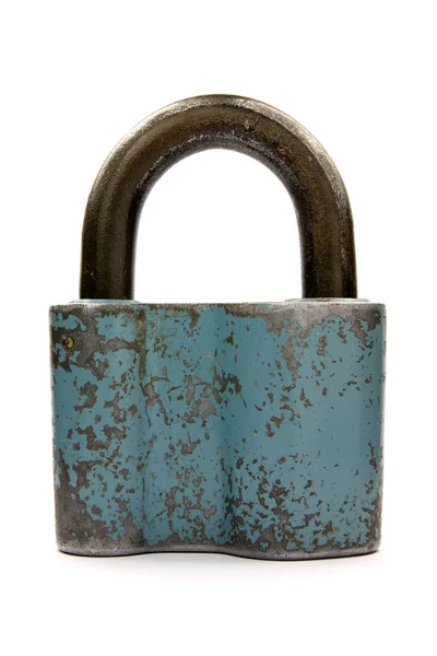 Antigo cadeado azul — Fotografia de Stock