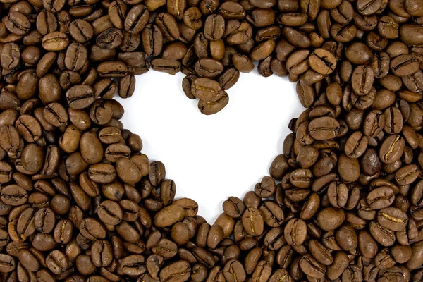 stock image Coffee beans shows a heart shape