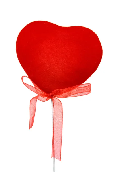 Decorative Heart Ribbon Isolated White Background — Stock Photo, Image