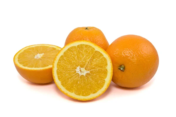 Frutti Arancio Maturi Isolati Fondo Bianco — Foto Stock