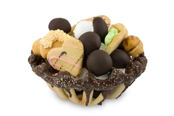 Basket of assorted cookies — Stock Photo, Image