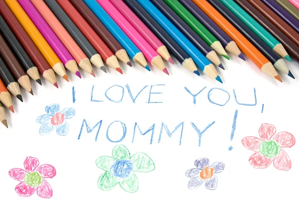 Gyerek anyák napja rajz — Stock Fotó