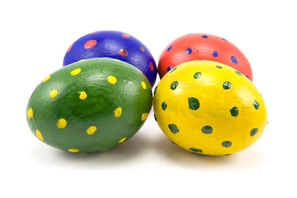Cuatro coloridos huevos de Pascua — Foto de Stock