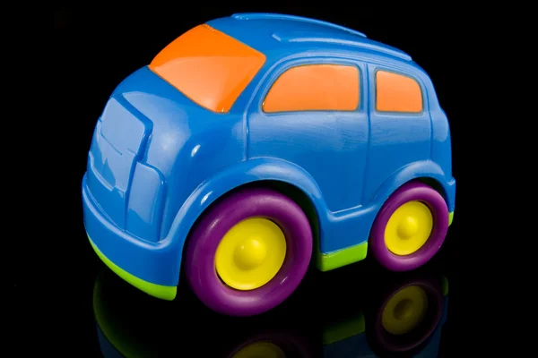 Niebieski samochód z tworzyw sztucznych — Zdjęcie stockowe