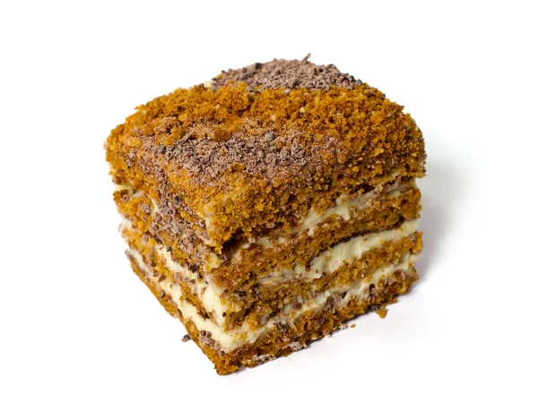 Cake Cream Chocolate Chip Isolated White Background — Stock Photo, Image
