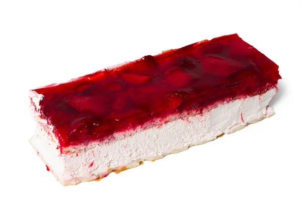 Stück Kuchen mit Erdbeere. — Stockfoto
