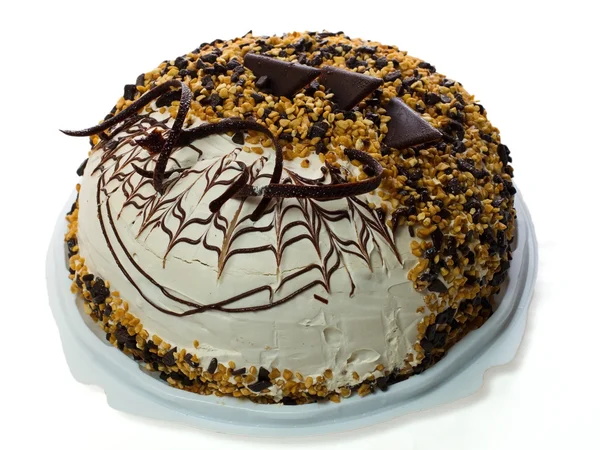 Kuchen mit Schokolade und Nüssen. — Stockfoto