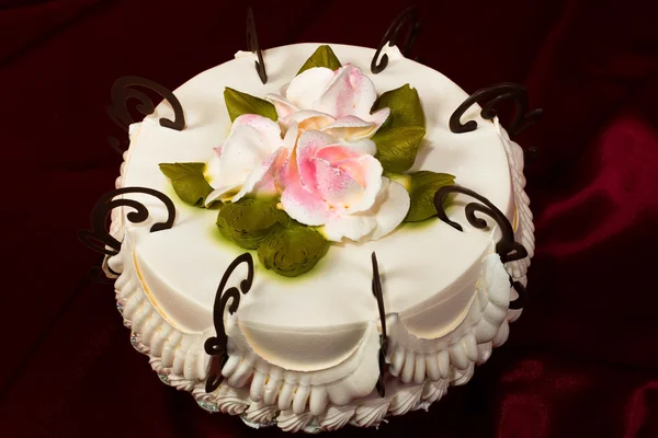 Cake versierd met room. — Stockfoto