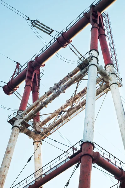 Электрический Столб Высокого Напряжения Фоне Неба — стоковое фото