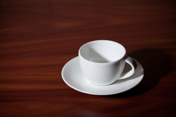 Káva Dvojice Prázdný Šálek Talířek — Stock fotografie
