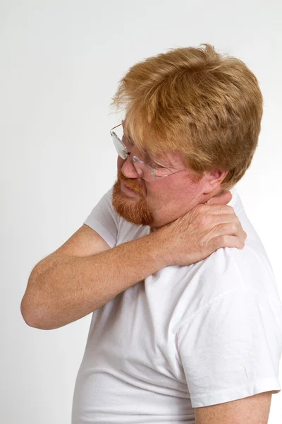 Біль у плечі людина — стокове фото