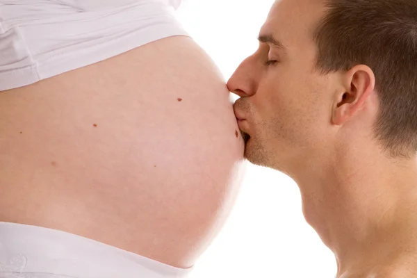 Embarazada beso — Foto de Stock