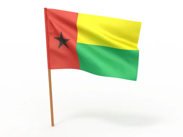 在风中飘扬的旗帜。几内亚比绍 — 图库照片