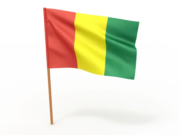 在风中飘扬的旗帜。几内亚 — 图库照片