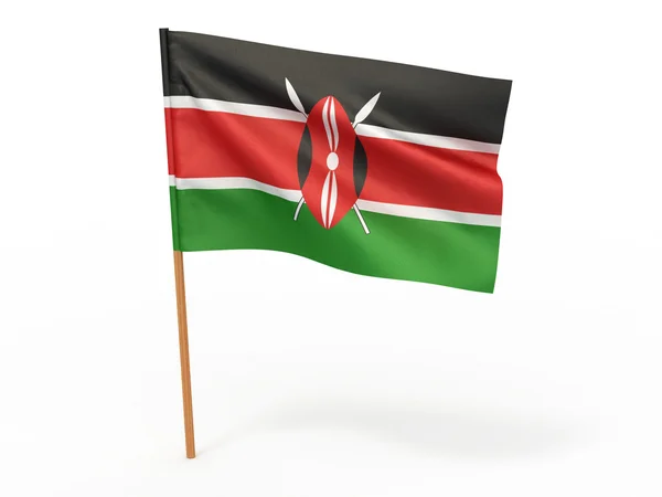 Flag fluttering in the wind. Kenia — Stock Photo, Image