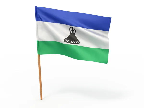 Флаг развевается на ветру. Лесото — стоковое фото