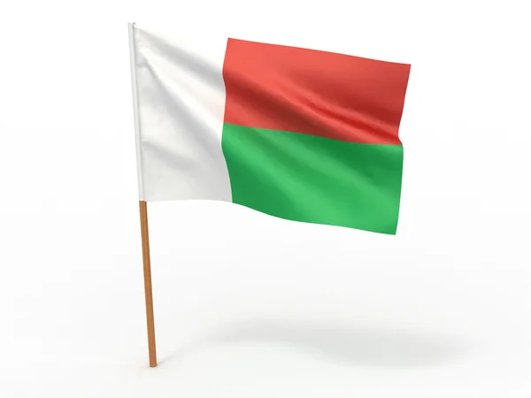 Flag fluttering in the wind. Madagascar — Stock Photo, Image