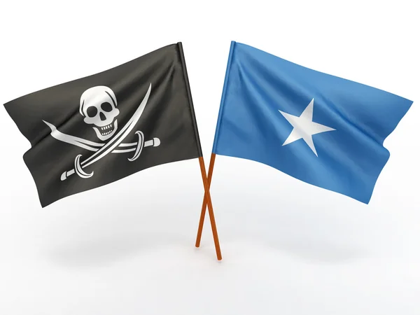 Flag of Somali and Holly Roger — Stock Photo, Image