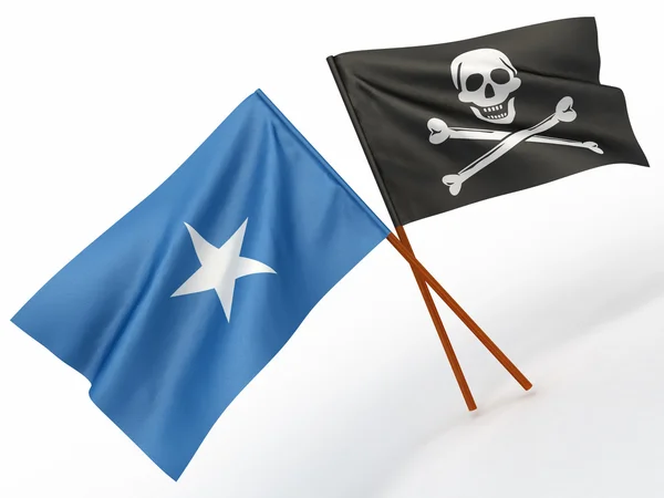 Vlajka somálských a holly roger — Stock fotografie