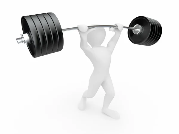 Men with barbell. 3d — Stock Photo, Image