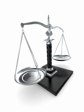 Symbol of justice. Scale. 3d clipart