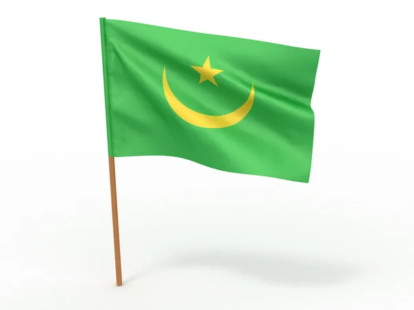 Флаг развевается на ветру. Мавритания — стоковое фото