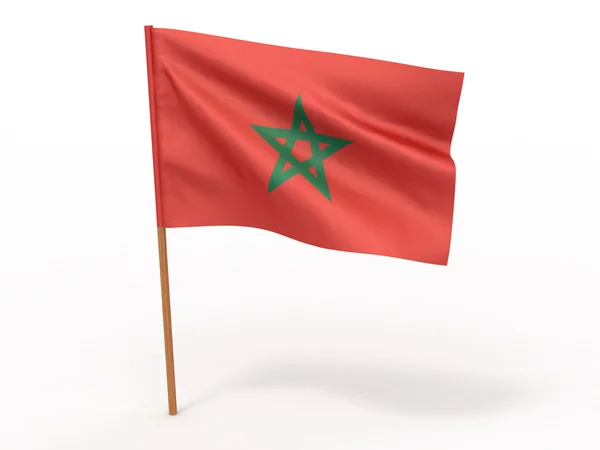 Vlajka vlající ve větru. Maroko — Stock fotografie