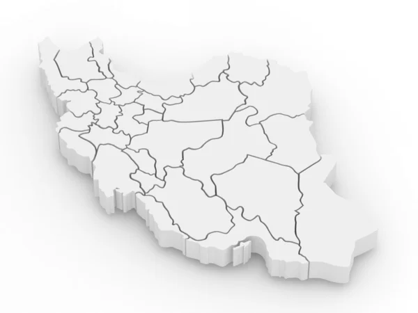 Mapa tridimensional do Irão — Fotografia de Stock