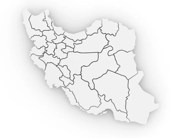 Trojrozměrná mapa Íránu — Stock fotografie