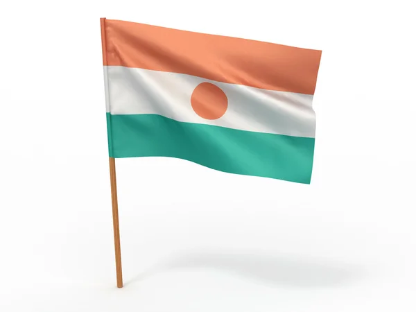 Flag fluttering in the wind. Niger — Stock Photo, Image