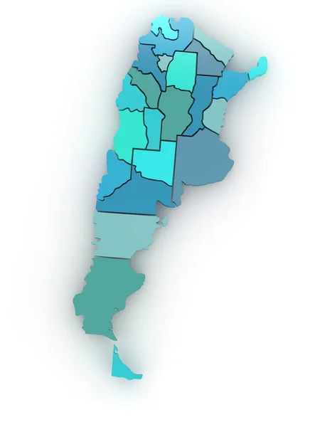 Trojrozměrná mapa Argentiny. 3D — Stock fotografie